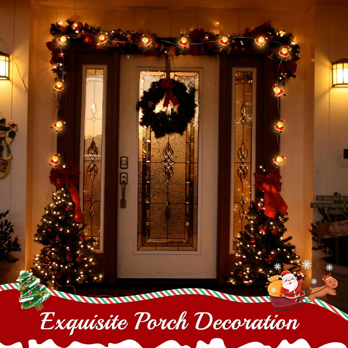 Coquimbo Christmas Decorations Indoor Lights, 10FT 30 LED Christmas Santa Claus Fairy String Lights Battery Operated for Xmas Tree Party Festive Holiday Cute Room Decor