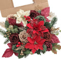 rongflower Christmas Flowers Artificial,Red Poinsettias Artificial Christmas Flowers and Greenery Deluxe Combo Set for DIY Tree Ornaments Xmas Wreath Floral Arrangements Centerpieces