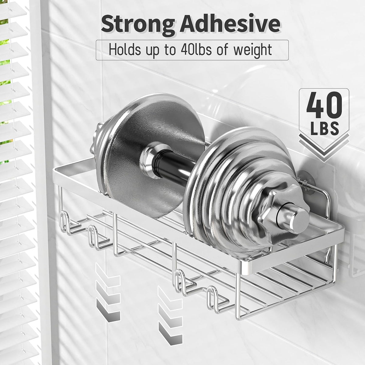 Liuoud 10 Pack Shower Caddy Chrome Silver Bathroom Storage Decor