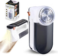 True & Tidy XL Rechargeable Fabric Shaver & Lint Remover w/Built-in Light, Sweater Defuzzer with 3 Speeds, Replaceable 6 Leaf Steel Blades, XL Lint Bin, Mini Brush for Cleaning, up to 3+ Hours of Use