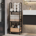 3-Tier Freestanding Towel Racks for Bathroom, Black Towel Rack Stand