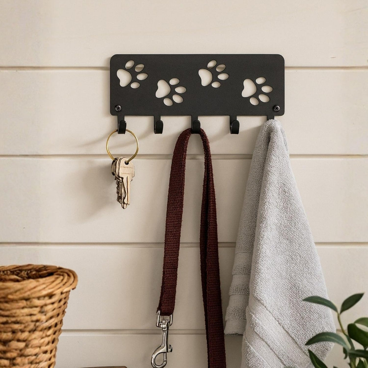 Walking Dog Paws Key Rack & Organizer - Small 6 inch Wide