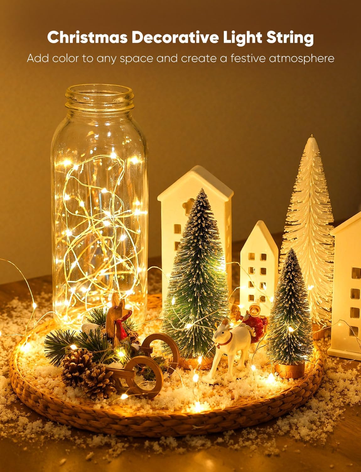 Minetom 12 Pack Warm White Battery Operated Fairy String Lights 8 Modes