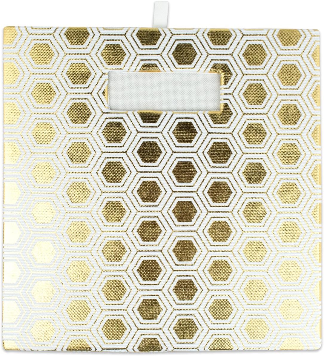 DII Collapsible Polyester Storage Cube, Honeycomb, Gold, Small