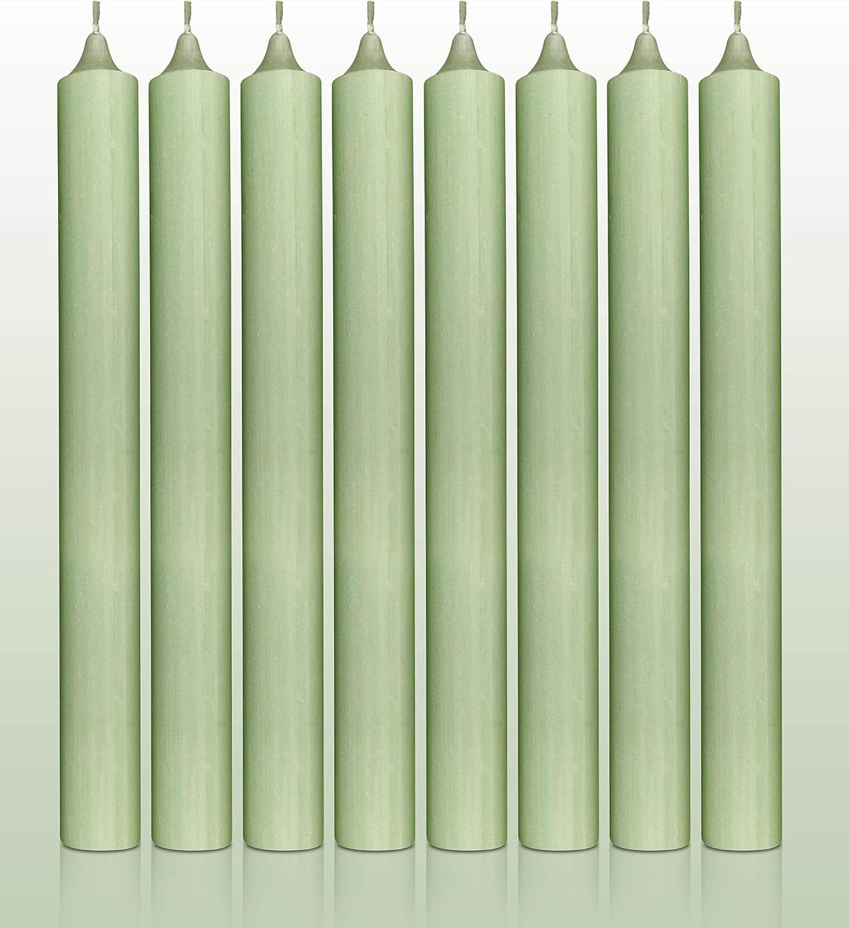 Hyoola 10 Inch Dinner Candles - 12 Pack - Light Green Tall Unscented Rustic Long Burning Candle Sticks