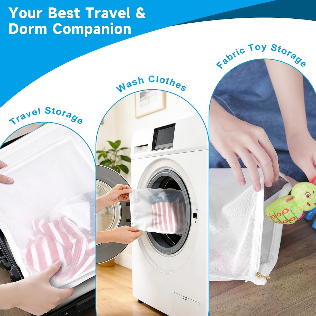 GOGOODA 4 Pack Delicates Laundry Bags, Fine Mesh Wash Bag with Hanging Loop
