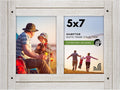 Americanflat 5x7 Double Picture Frame - Distressed Wood - Aspen White