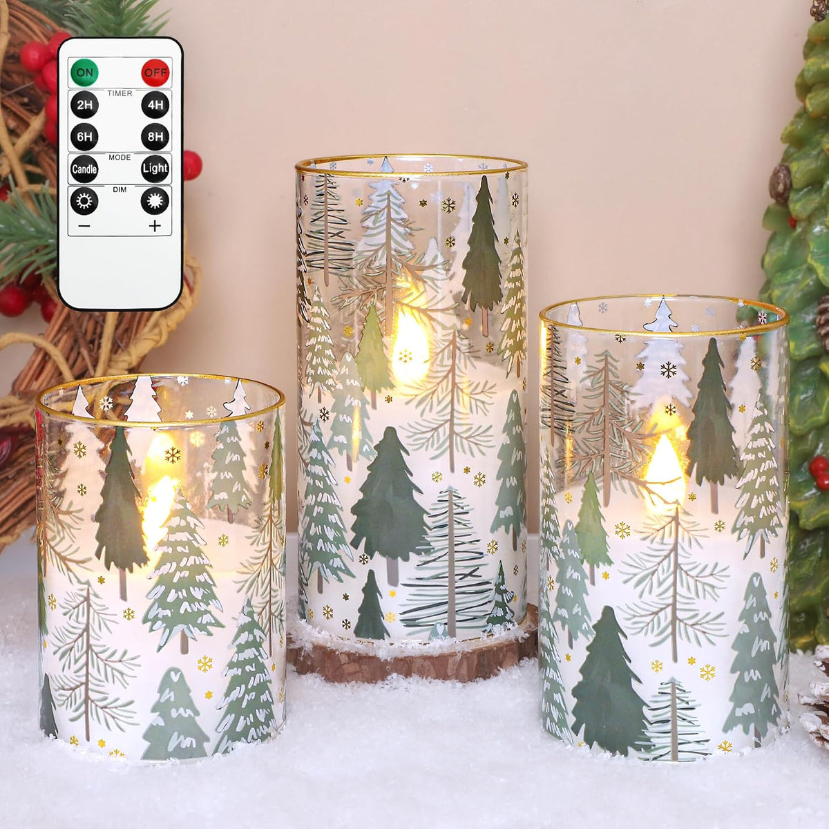 Impress Life Christmas Tree Flameless Candles with Remote