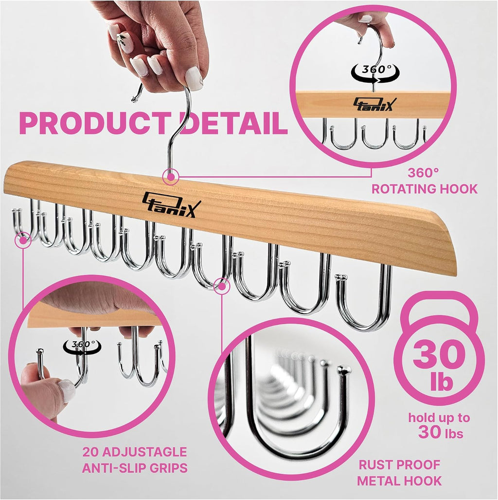 2 Pack Tank Top Hangers Space Saving, Bra Hangers for Closet Organizer, Bra Organizer for Closet, Space Saving Organizers and Storage for Dorm & Apartment for Tankto (Wooden)