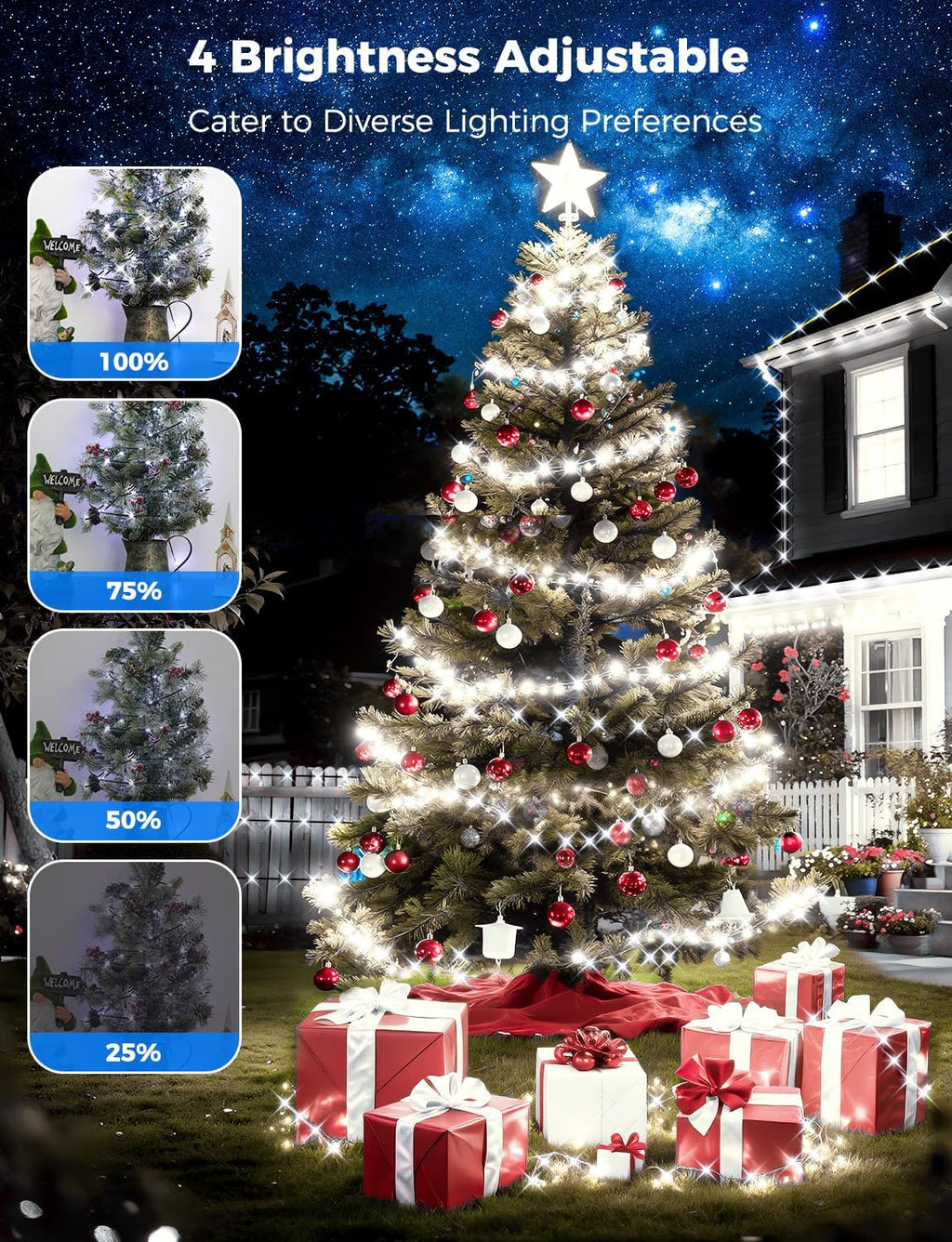 Brightever 900 LED 295FT Outdoor Christmas Lights with Remote