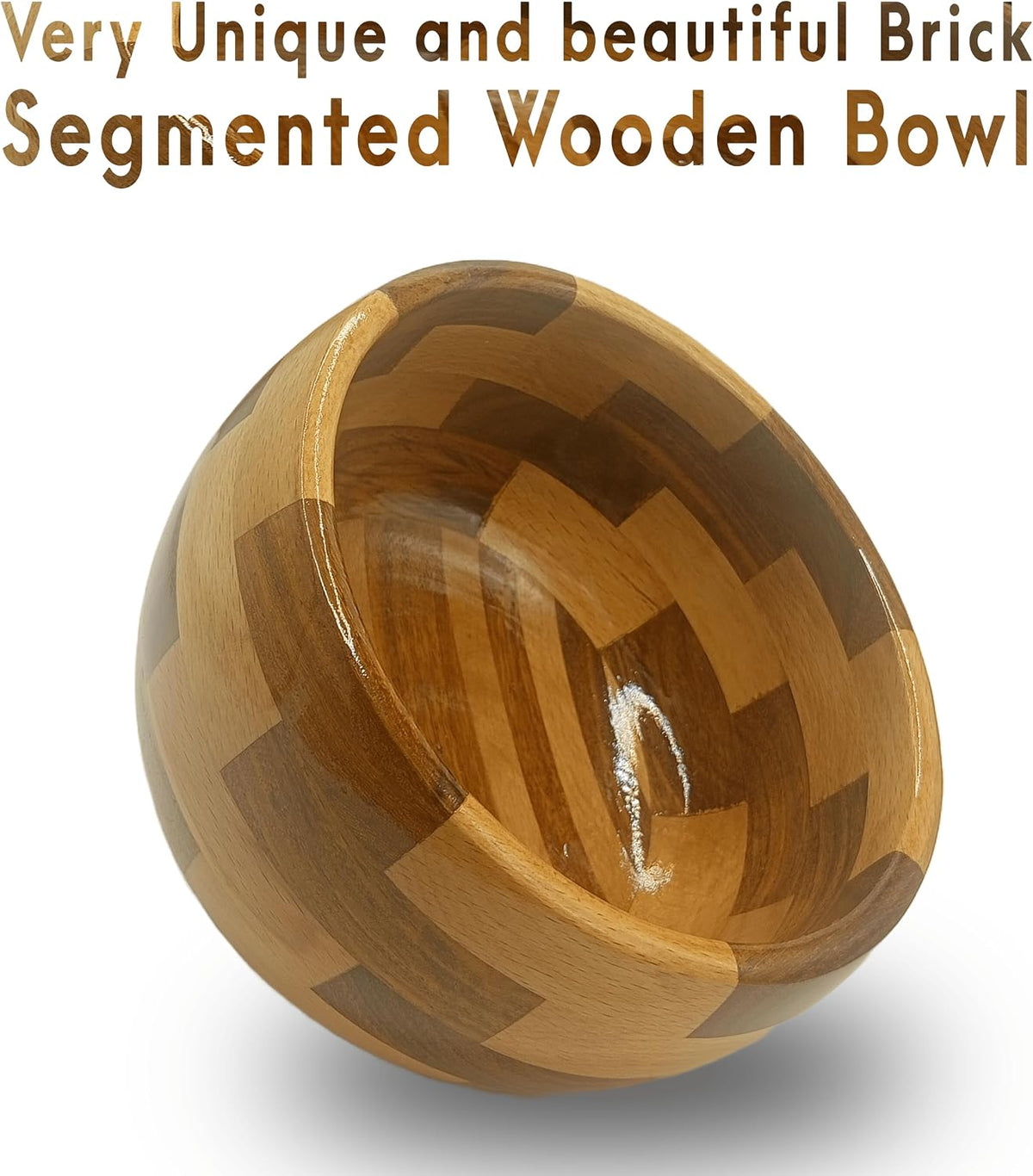 Handmade very Beautiful Brick Segmented Wooden Bowl, Decorative Bowl Natural Mango wood Bowl for Kitchen Dining & Entryway Decor Bowl for desk accessory holding keys, cuff (Brick Segment)