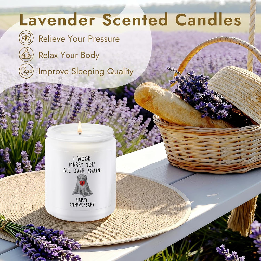 5th Anniversary Candle Gifts for Women Men - 5 Year Wedding Anniversary Candle Gifts for Couple Girlfriend Boyfriend Wife Husband - 5th Romantic Gift Gift for Her Him