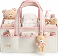 PeraBella Baby Diaper Caddy Organizer, XL Baby Basket Shower Gift Caddy, Portable Felt Changing Table Basket, Nursery Storage Bin, Newborn Boy and Girl Essentials for Registry, Car Diaper Organizer