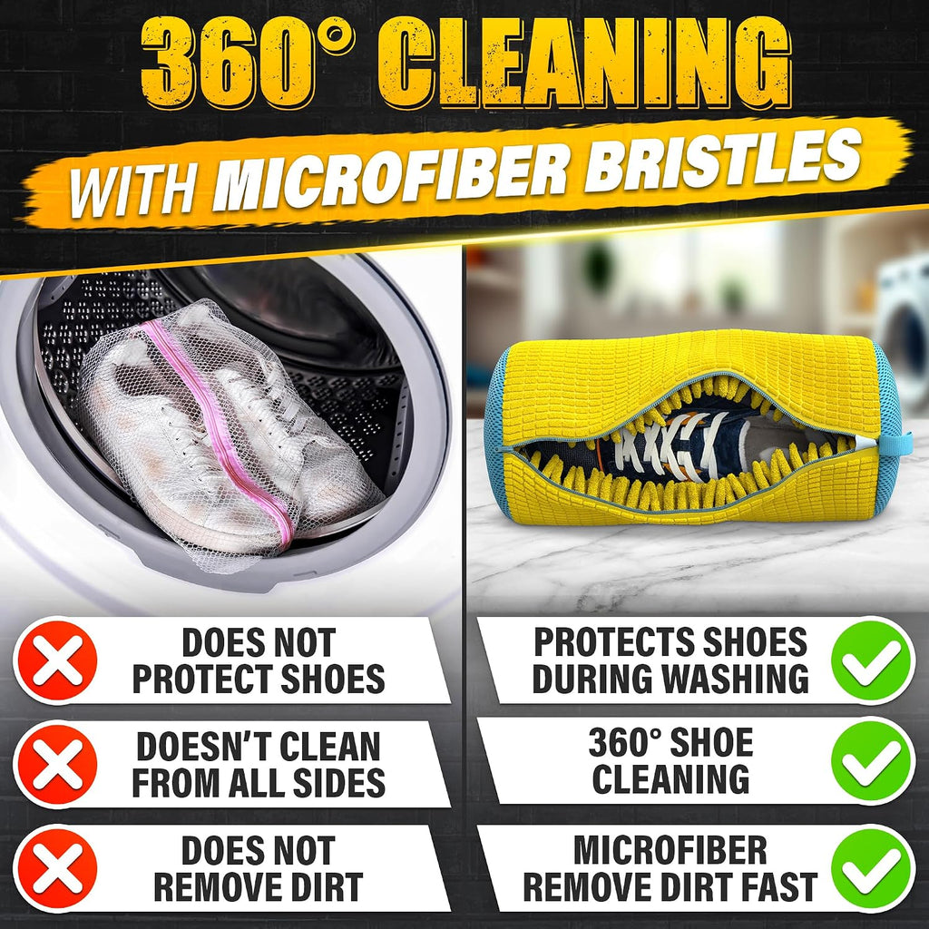 2 Pcs XXL Shoe Washing Machine Bag, Tennis Shoe Laundry Bag, Yellow