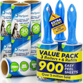 PetLovers Extra Sticky Lint Roller Mega Value Set 900 Sheets for Pet Hair Removal and Clothes, Dog and Cat Lint Remover, 10 Pack