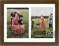 Golden State Art 8.5x11 Brown05 Wooden Picture Frame for 2-5x7 Photos