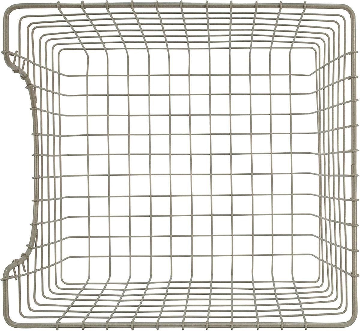 Spectrum Wire Scoop Basket Storage Bin Satin Nickel Nesting Metal Baskets Pack of 2 for Kitchen Pantry Closet Bathroom Garage Organization, Heavy Duty Wire Basket Organizer for Storage Decor
