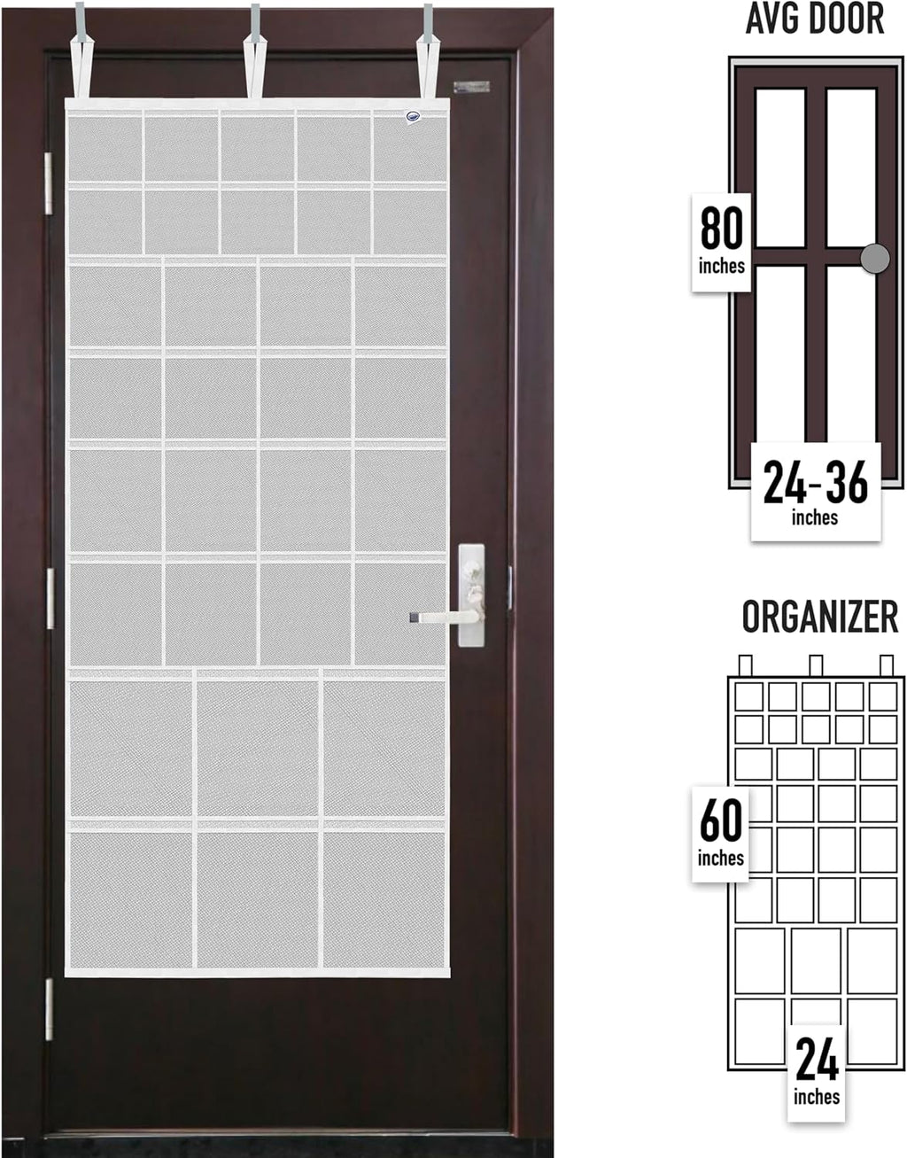 Cruise On Large Mesh Over-the-Door Hanging Organizer, 34 Pocket, 24x60 in