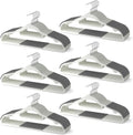 60 Pack Heavy Duty Plastic Hangers, Non Slip Clothes Hangers with Rubber Pads and 360° Hook - Thin Space Saving Hanger, Closet Organizer for Shirt, Pants, Suit, Skirt,Coat - Gray