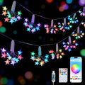 JMEXSUSS 100 LED Star String Lights for Christmas， 7.38 FT, USB, RGB Color Changing String Lights, RGB String Lights, Smart Firework Lights for Indoor Christmas Tree Bedroom Decor
