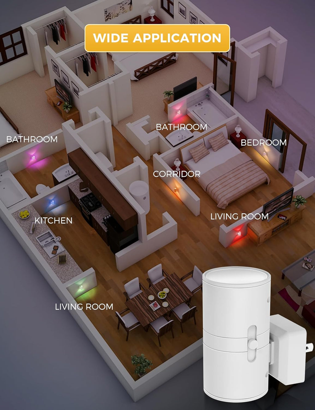 L LOHAS LED Night Light, Night Lights Plug into Wall, RGB Color Changing
