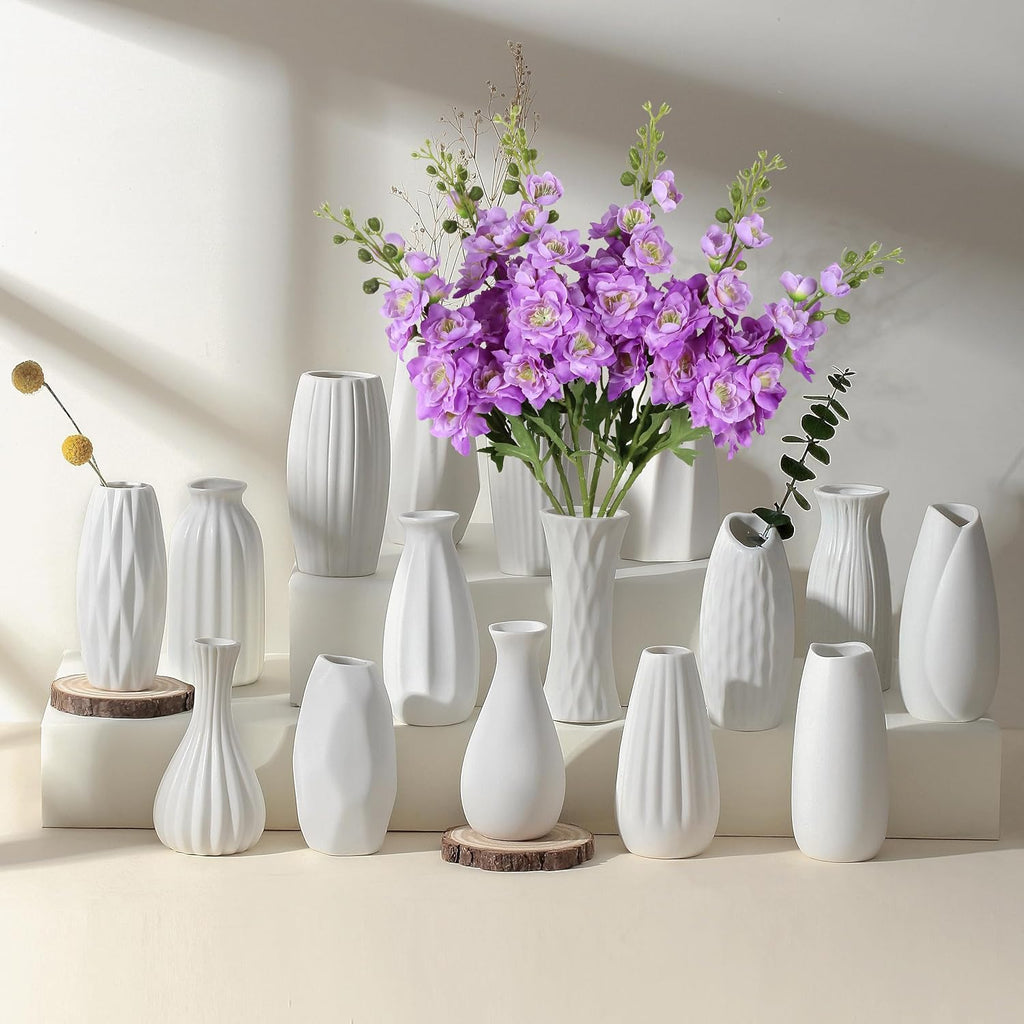 Purple Delphinium Artificial Flower 6PCS Purple Faux Larkspur Silk Delphinium Flowers 29.52" Long Stem Fake Flower for Tall Vase Wedding Floral Arrangements Home Table Decor(Purple)