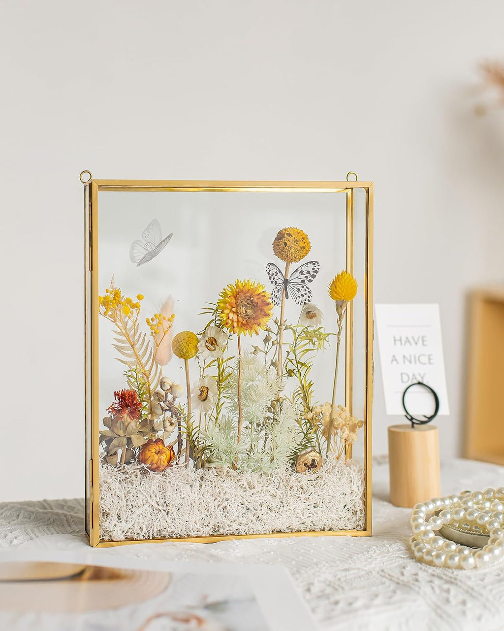 Shadow Box Frame 8x10, Deep Glass Shadow Box Display Case, 3D Shadow Boxes Picture Frame for DIY Wedding Dried Flowers, Memories, Tickets and Photos