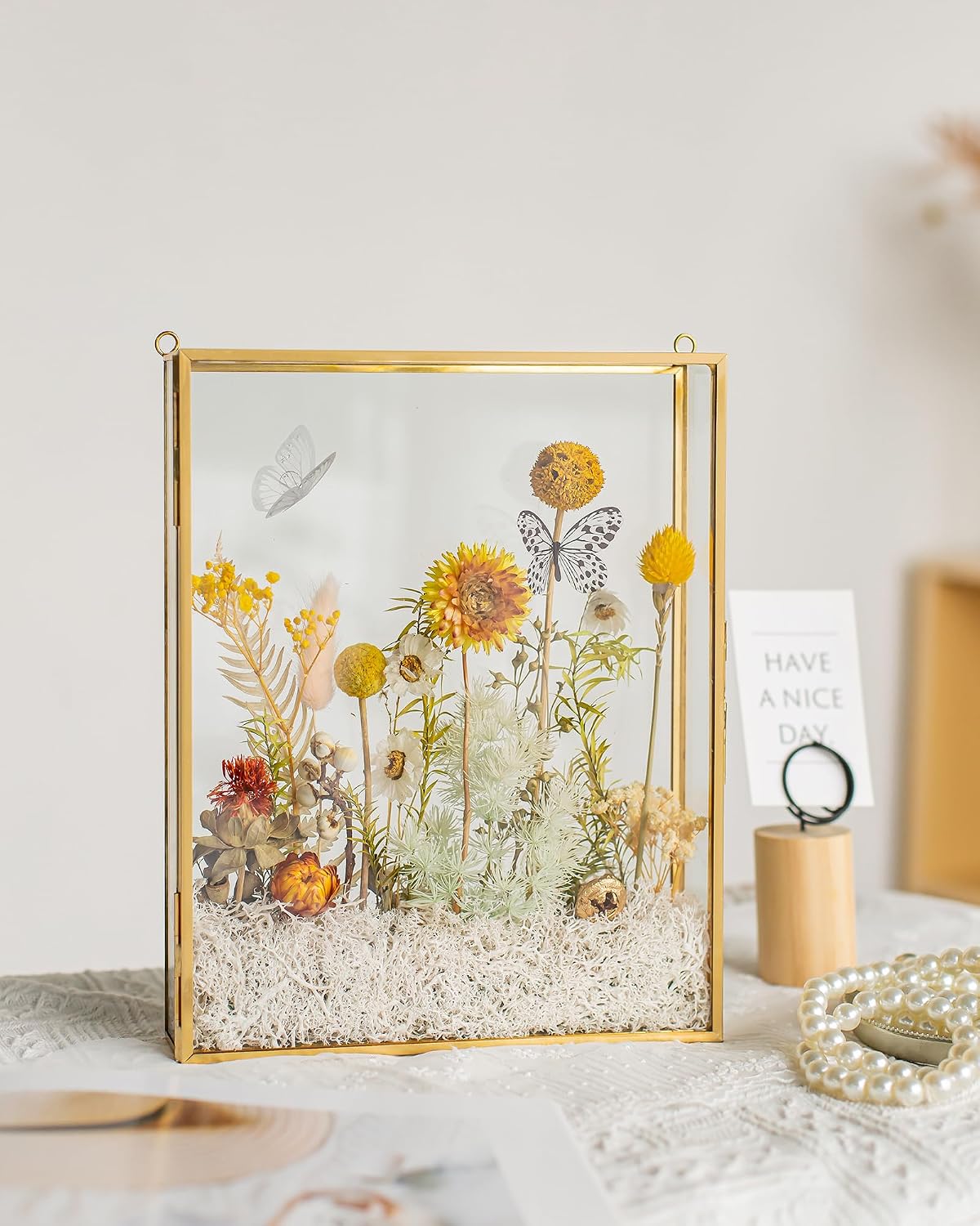 Shadow Box Frame 8x10, Deep Glass Shadow Box Display Case, 3D Shadow Boxes Picture Frame for DIY Wedding Dried Flowers, Memories, Tickets and Photos