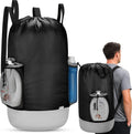 Large Heavy Duty Backpack Laundry Bag with Shoulder Straps & 2 Mesh Pockets