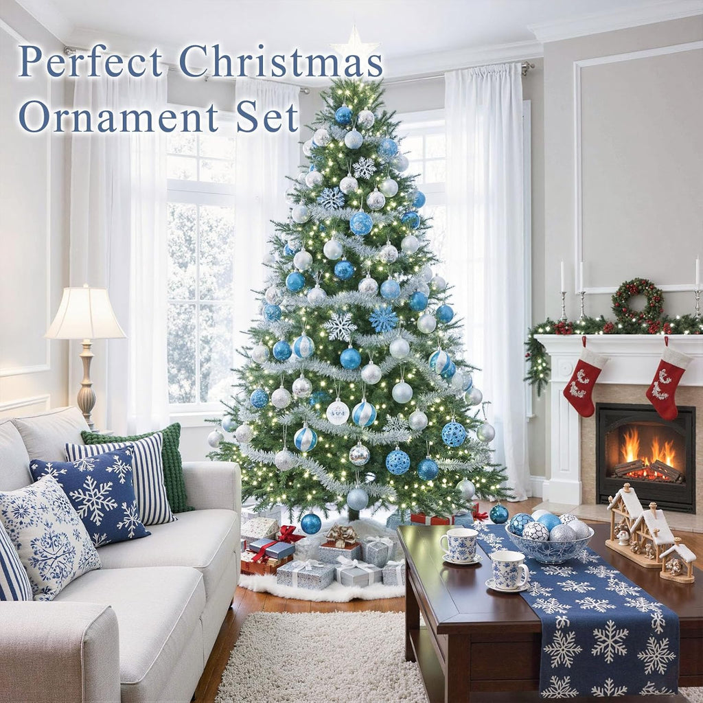 DOMESTAR 100 PCS Christmas Ball Ornaments, Christmas Tree Ornaments Glitter