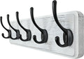 WEBI Coat Rack Wall Mount,Coat Hanger Wall,16" Hole to Hole,Coat Hooks Wall Mounted,Hook Rack Rail,5 Hooks for Hanging Coats,Hats,Jacket,Clothes,Entryway,Black/White