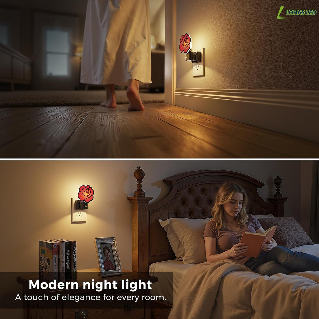 L LOHAS LED Night Lights Plug into Wall, Night Light with Light Sensor