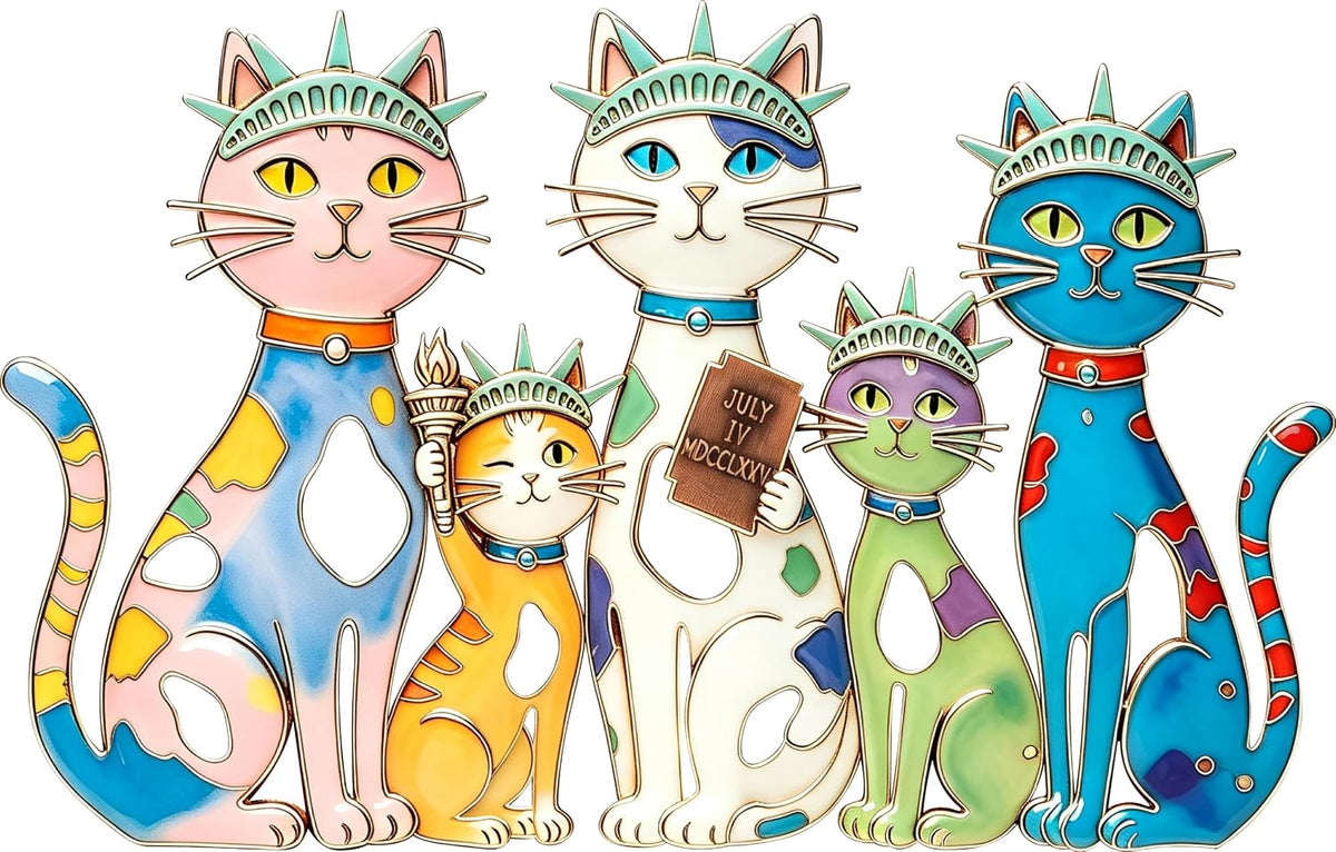 UAPRPG Cat Metal Wall Art, Colorful Iron Hanging Decor, Home Ornament, Gift