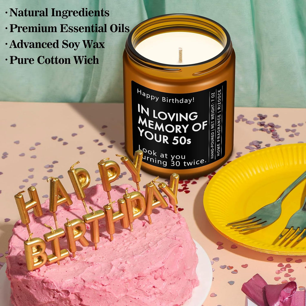 60th Birthday Gifts for Men Women, 1966 Birthday Scented Candle