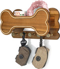 MTERSN Dog Leash Holder for Wall with Shelf for Pet Adoption Gift, Brown