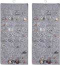 BB Brotrade Hanging Jewelry Organizer,Double Sided Jewelry Storage Organizer with Embossed Pattern,80 Clear PVC Pockets Organizer for Holding Jewelries (Grey)