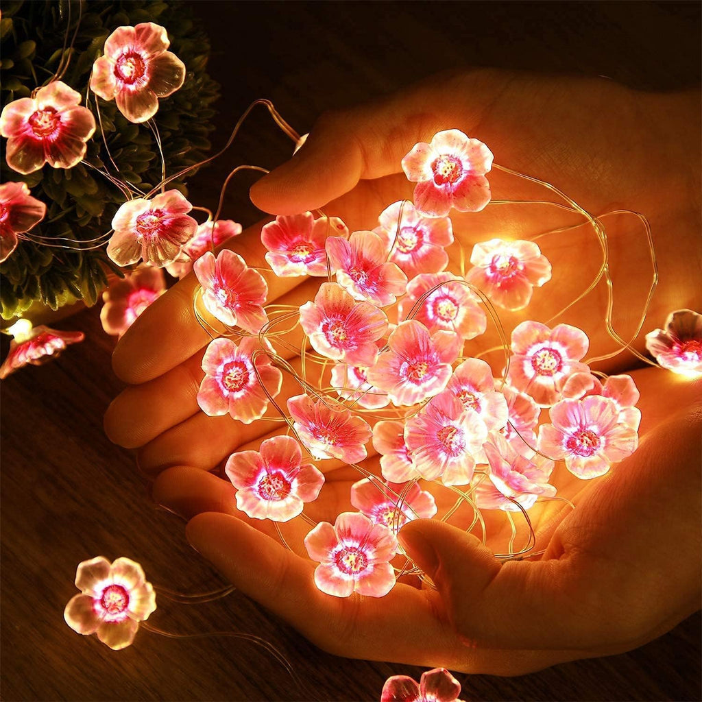 Mudder 2 Pack 13 FT 40 LEDs Cherry Blossom Flower String Lights