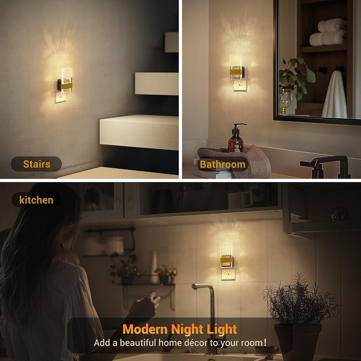 JandCase Night Lights Plug into Wall, Dusk to Dawn Sensor