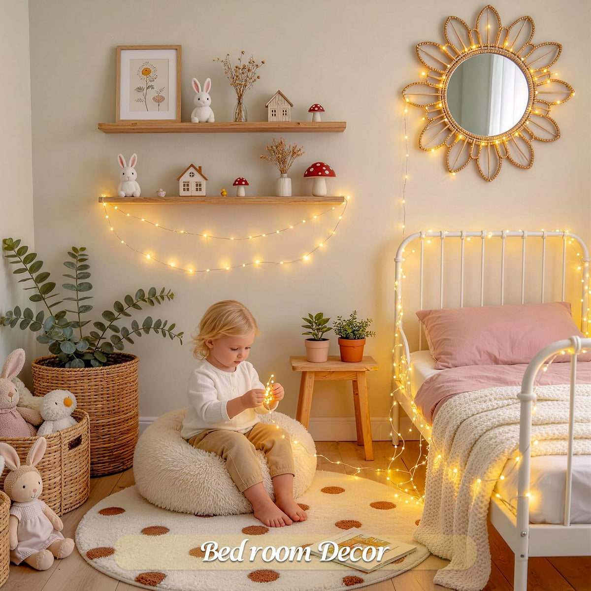 JMEXSUSS 50 LED Fairy Lights Battery Operated, Warm White Christmas Lights