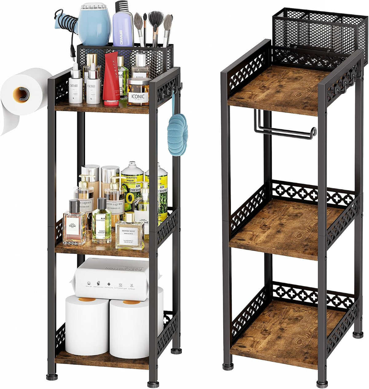 Bathroom Organizers and Storage Shelf with Toilet Paper Holder