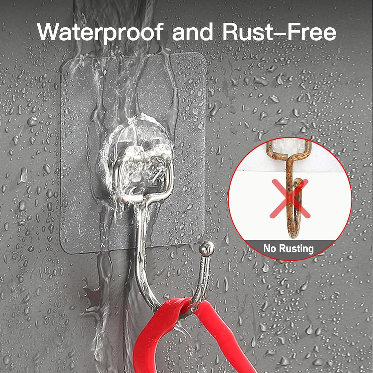 Large Adhesive Wall Hooks Heavy Duty for Hanging 44LB 30pcs Clear No Drill