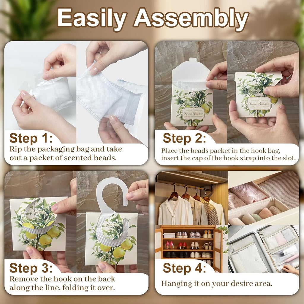 24 PCS Lavender Sachets for Drawers and Closets, Natural Closet Freshener