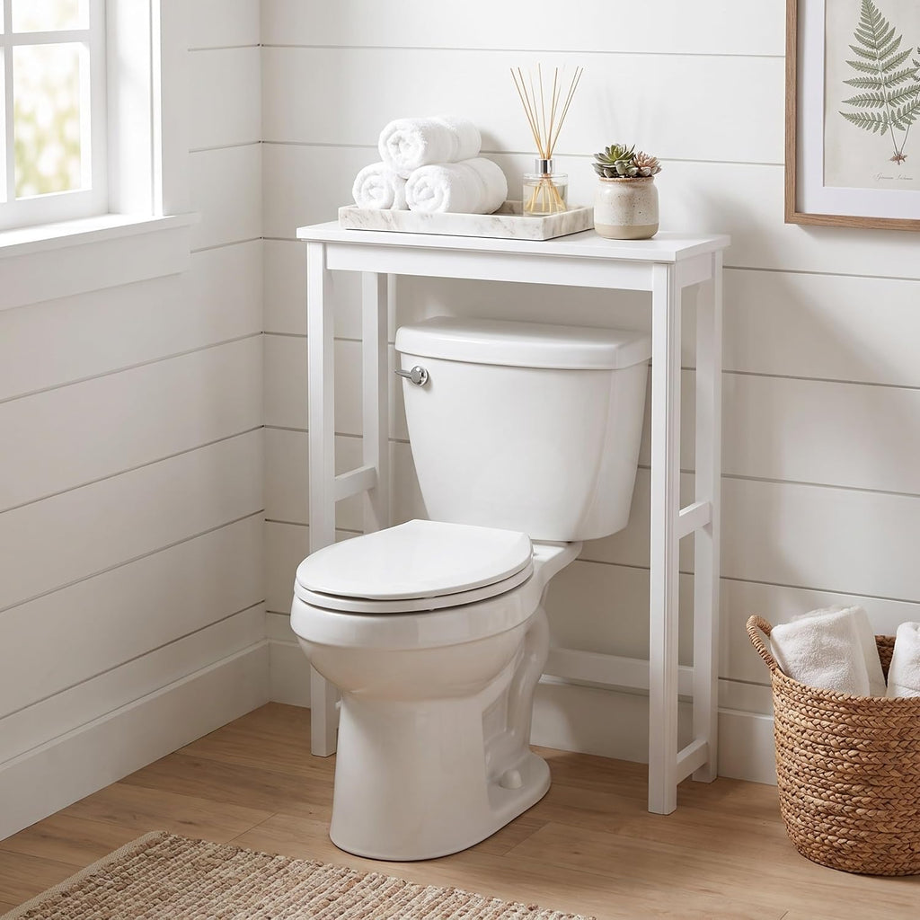 Alaterre Furniture Dorset Over the Toilet Storage Shelf, White, 29”W x 37”H