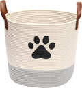 Cotton dog toy basket storage, puppy toy basket, puppy bins, laundry basket blanket storage bin - Perfect for organizing pet toys, blankets, leashes, pee mats and diapers -beige gray