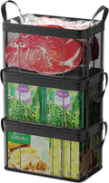 iSPECLE Freezer Organizer Bins - Large Baskets for 5 to 7 Cu.Ft, 3 Pack