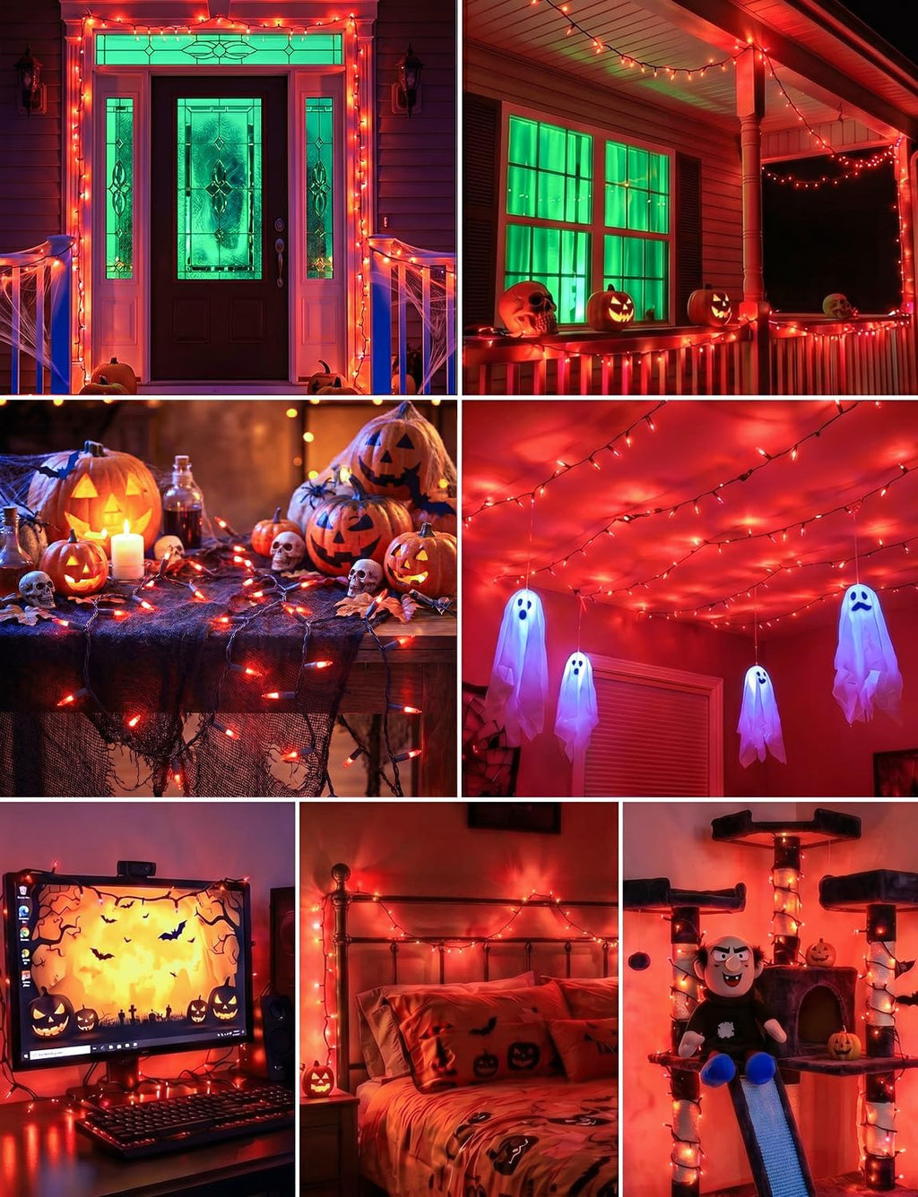 Brightown 20Ft Orange Halloween Fall Lights for Outdoor Indoor Decorations