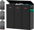 185L Laundry Hamper 3 Section with Lid & Removable Bags