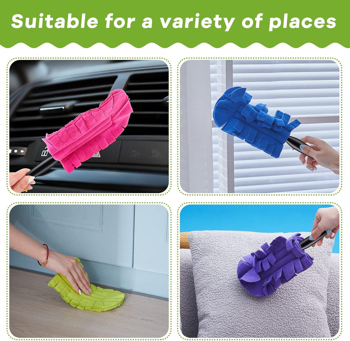 20 Pcs Reusable Duster Refills Washable Pads, Dark Color