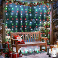 JMEXSUSS 300LED Red White and Green Christmas Curtain Lights with Remote