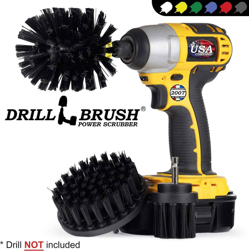 Safe Wire Brush Alternative - Ultra Stiff Nylon Bristle Scrubbing Brushes - 3 Piece Grill Cleaning Set - Griddle Cleaner - Industrial Grade Scrubber - Loose Paint Remover